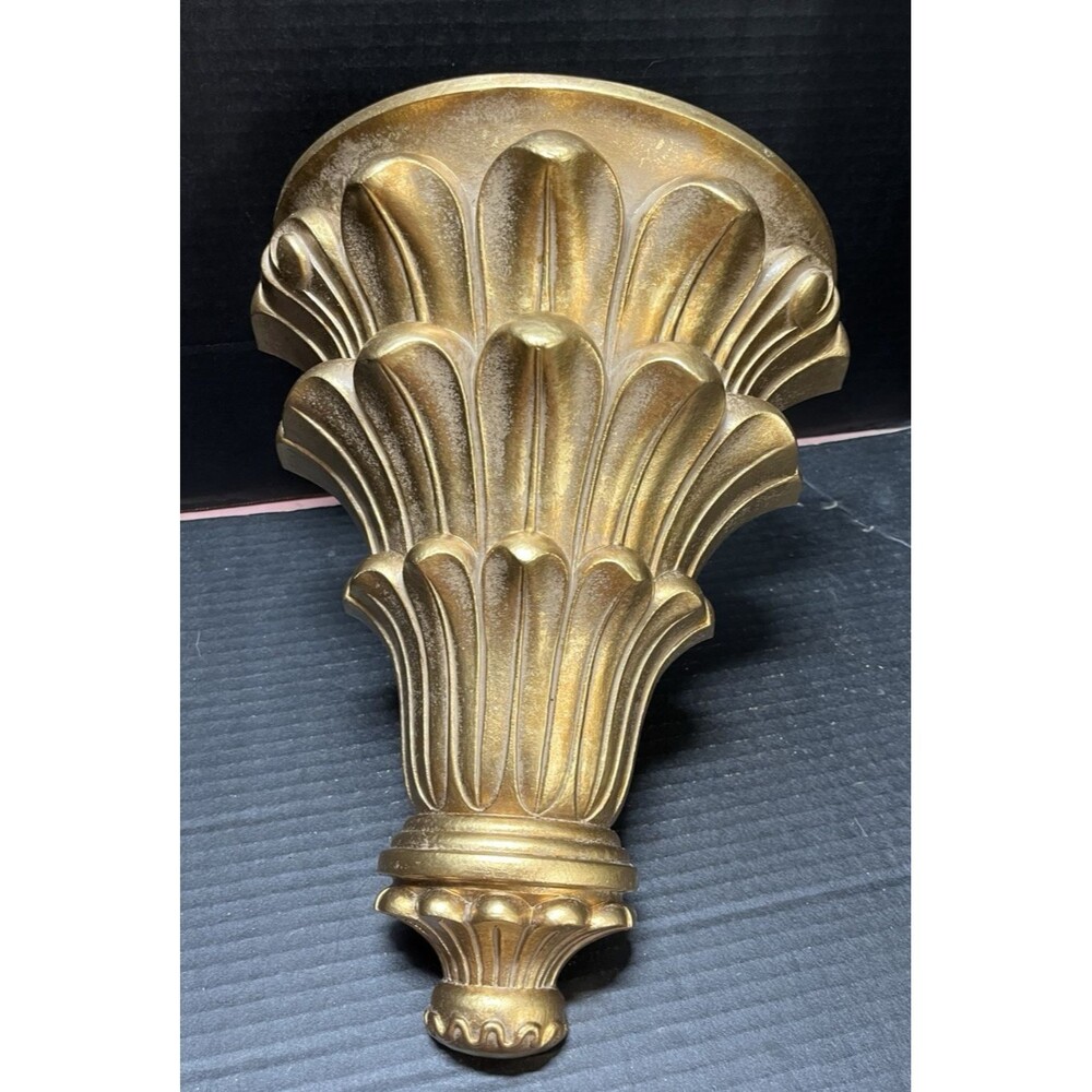 Vtg Home Interior Gold Hanging Sconce 5195 Flower Plant Holder Hollywood Regency